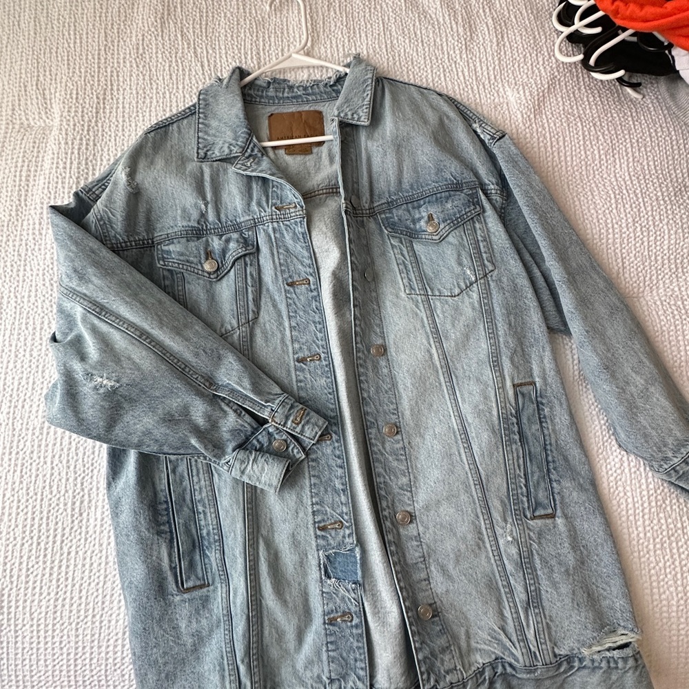 AE long denim jacket
